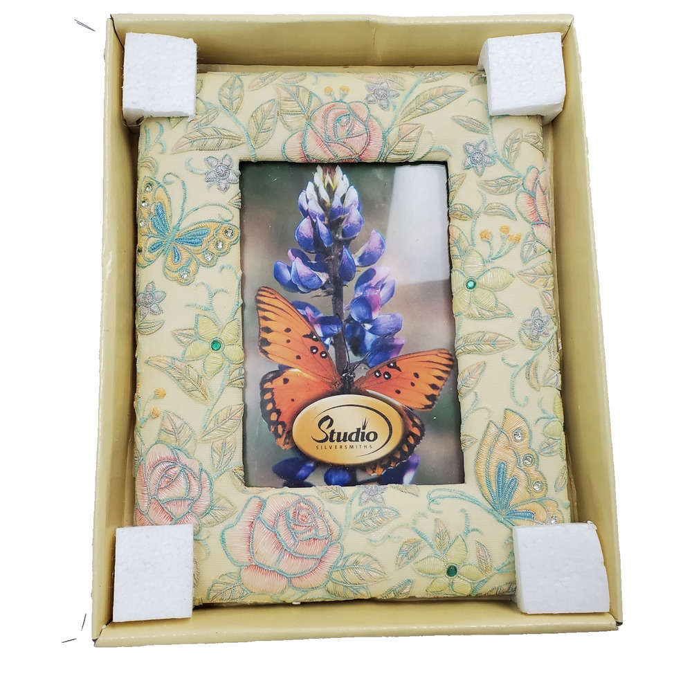 Resin Picture Frame Bird & Flower Theme Studio Silversmiths 3.5x5" Image NEW